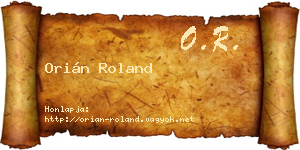 Orián Roland névjegykártya